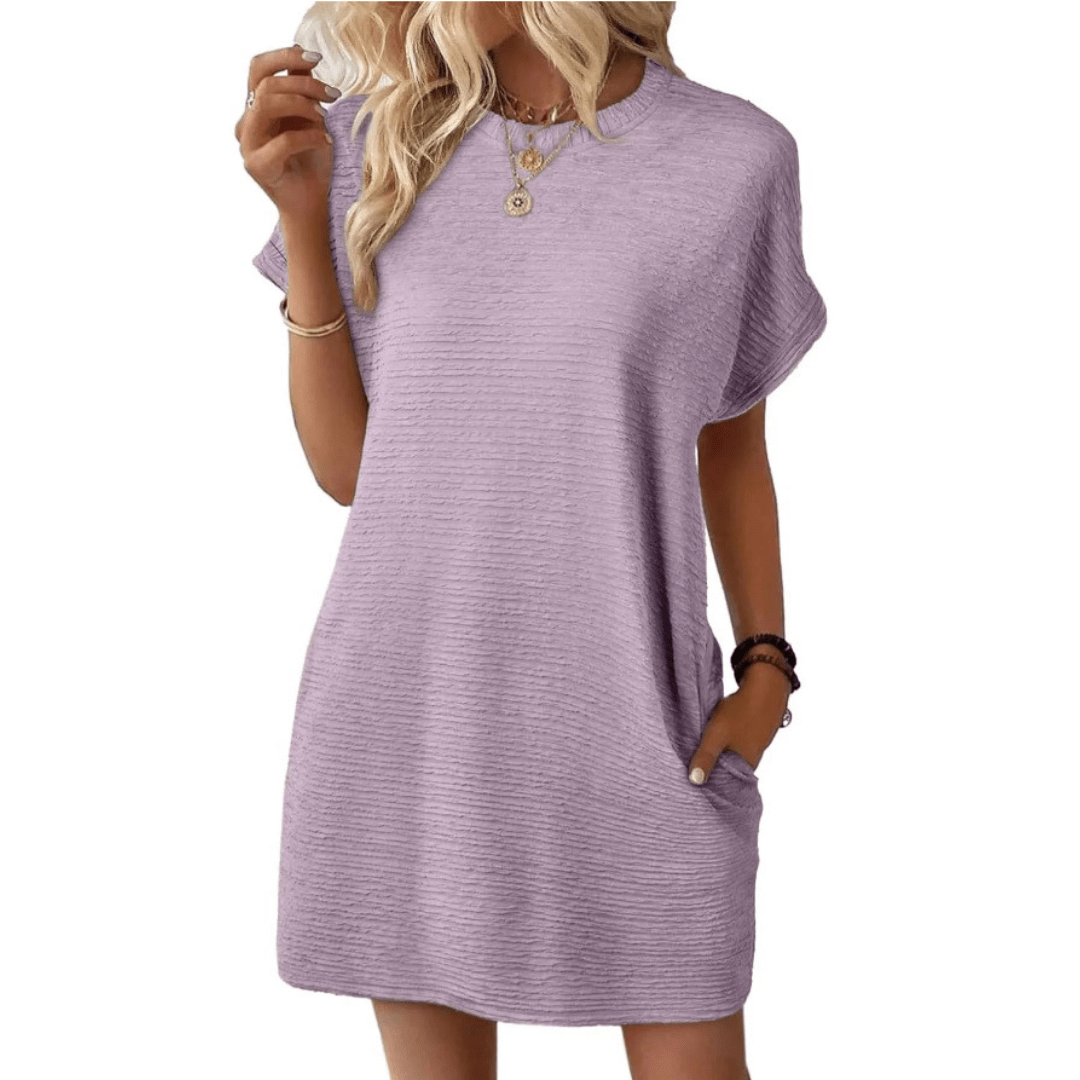 Summer T-Shirt Dress with Pockets – Casual Mini Dress for Warm Weather - We are MFEO