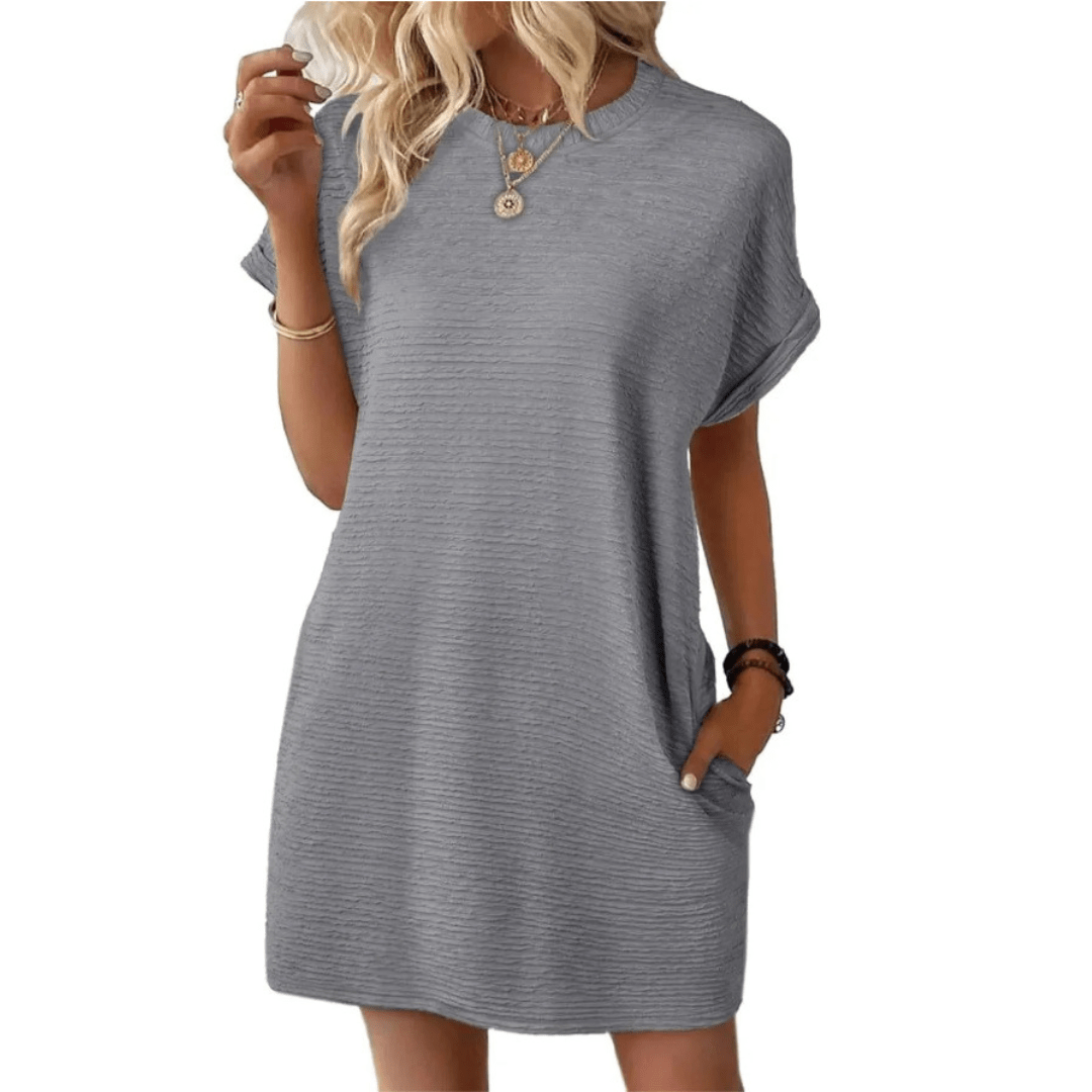 Summer T-Shirt Dress with Pockets – Casual Mini Dress for Warm Weather - We are MFEO