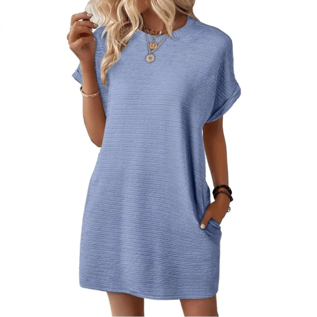 Summer T-Shirt Dress with Pockets – Casual Mini Dress for Warm Weather - We are MFEO