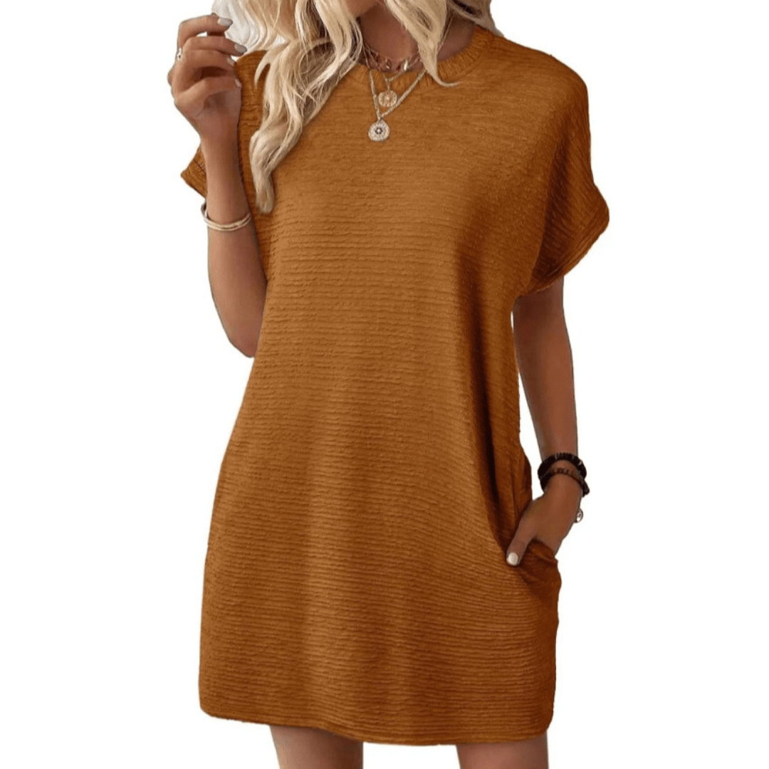 Summer T-Shirt Dress with Pockets – Casual Mini Dress for Warm Weather - We are MFEO