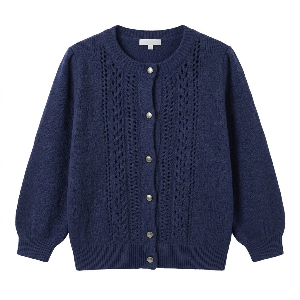 Textured Knit Cardigan for Women – Relaxed Fit, Button Closure for Autumn and Winter - We are MFEO