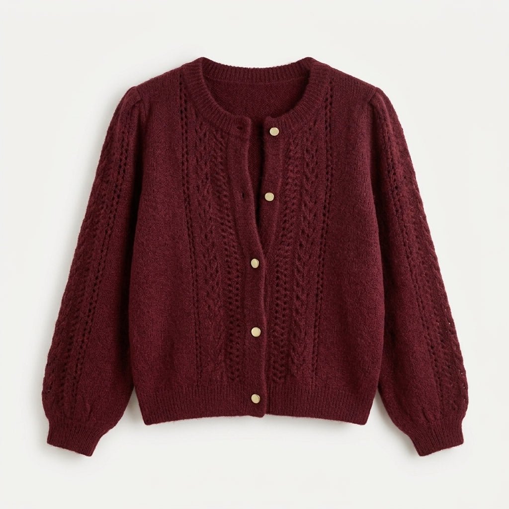Textured Knit Cardigan for Women – Relaxed Fit, Button Closure for Autumn and Winter - We are MFEO