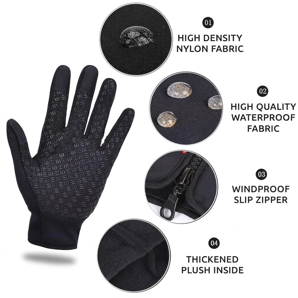 Thermal Gloves for Winter Cycling and Skiing – Unisex, Warm Fleece Lining, Touchscreen Compatible - We are MFEO