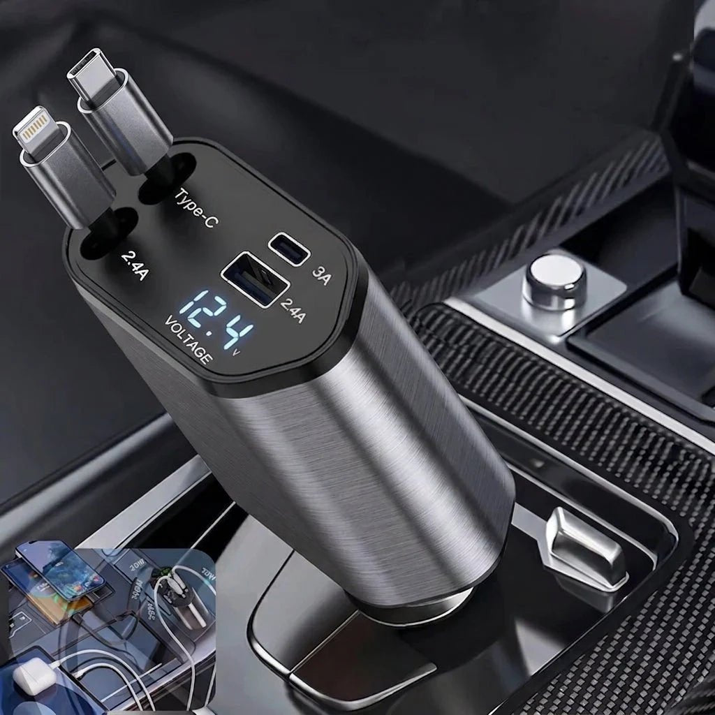 USB C Car Charger 120W with Retractable Cables – Fast Charging for Multiple Devices in Car - We are MFEO