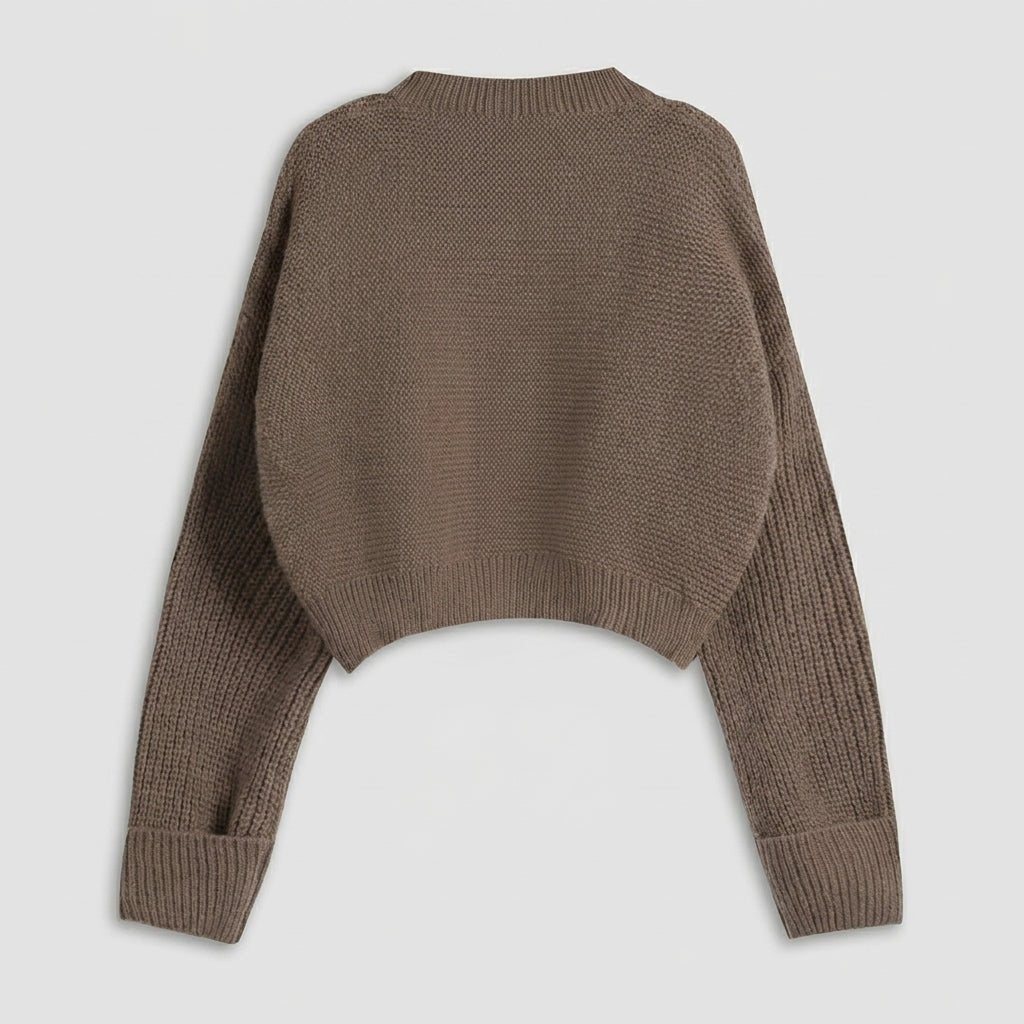 V-Neck Knit Pullover Sweater for Women – Relaxed Fit, Comfortable for Everyday Wear - We are MFEO