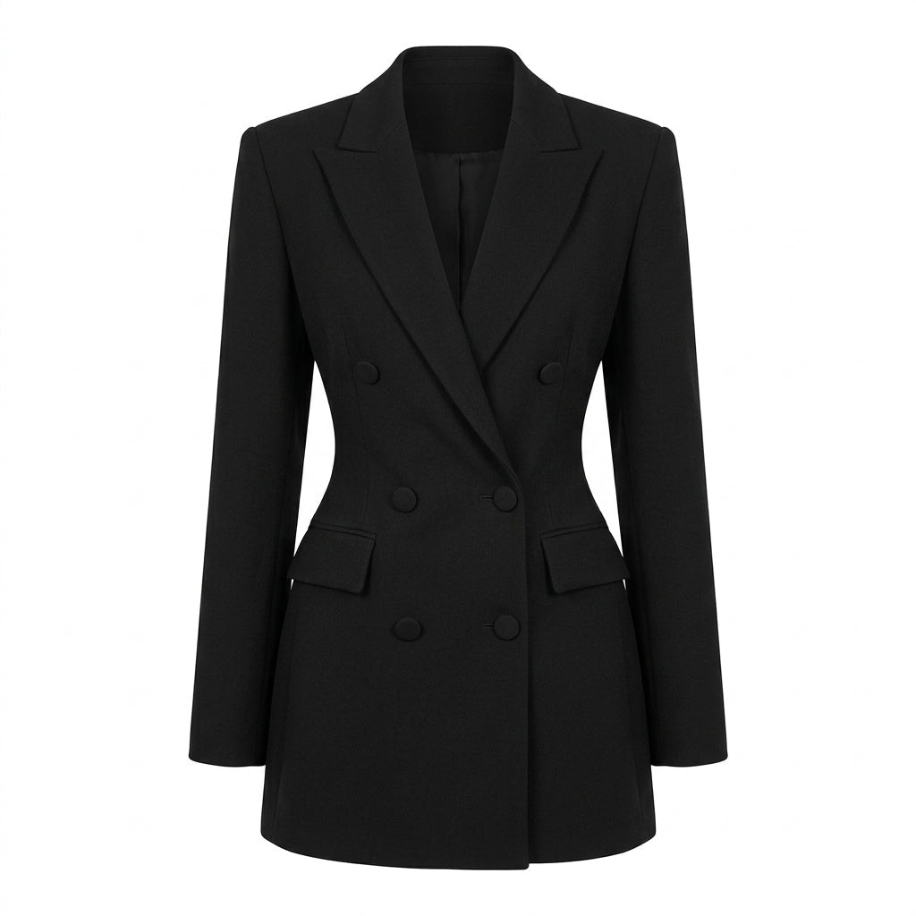 White Blazer Mini Dress – Tailored Double-Breasted for Cocktail and Formal Events - We are MFEO