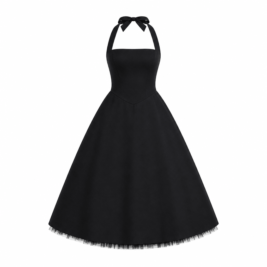 White Midi Dress – Halter Neckline, Structured Bodice for Summer Formal Events - We are MFEO
