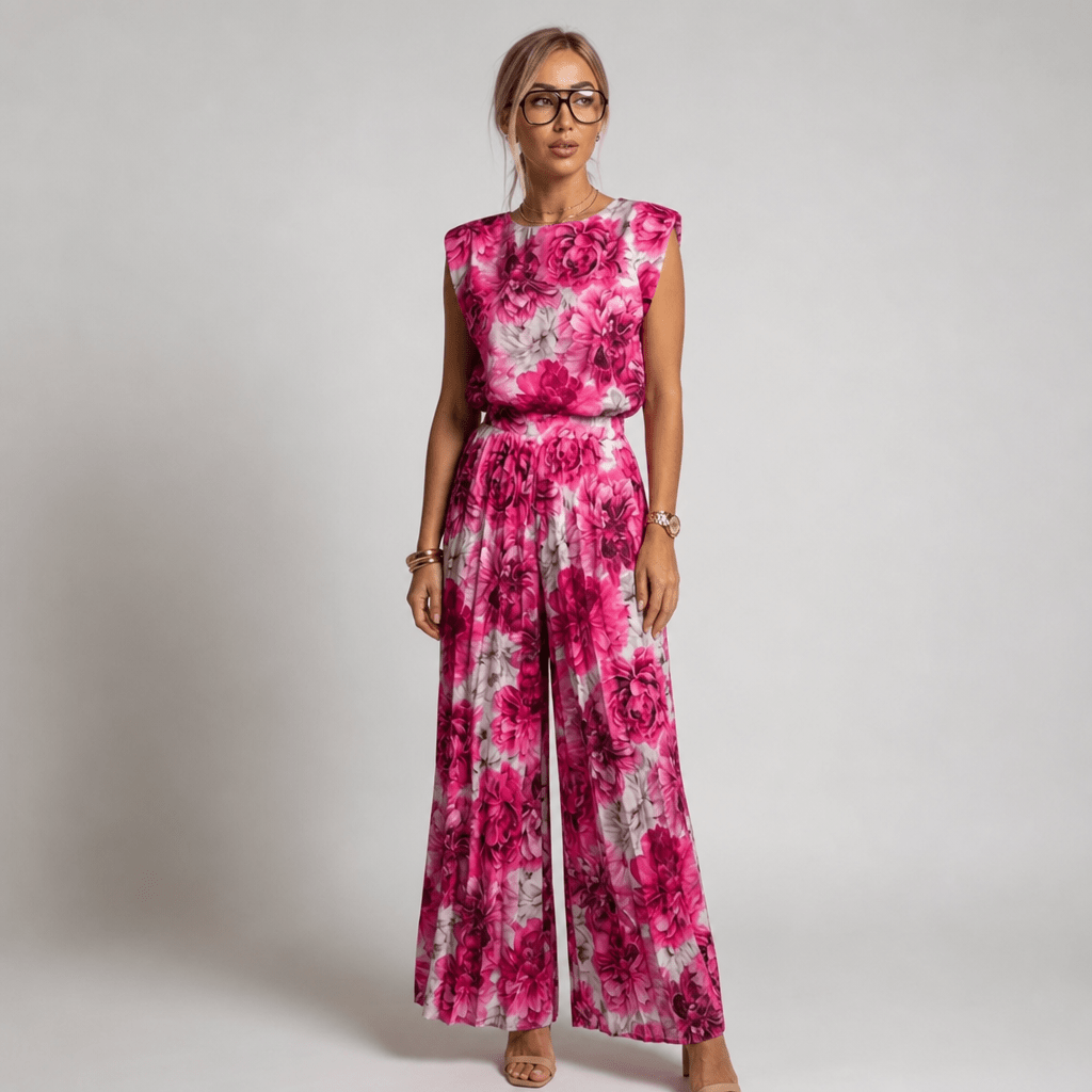 Wide-Leg Jumpsuit with Pleats – Structured Shoulders - We are MFEO