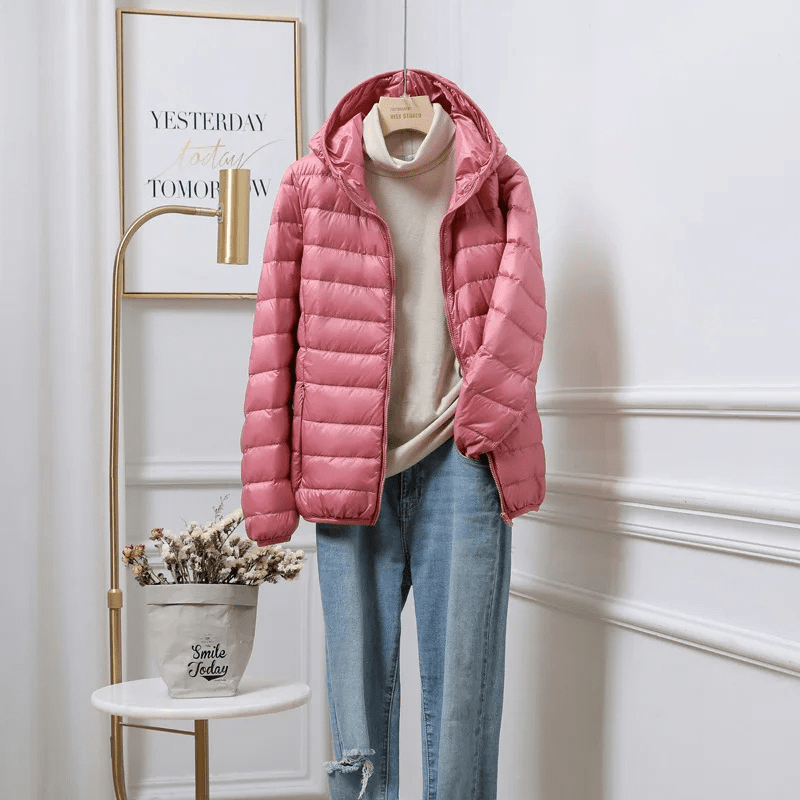 Women's Black Hooded Puffer Jacket – Quilted Design - We are MFEO