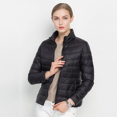 Women's Black Puffer Jacket – Fitted Quilted Mid-Layer - We are MFEO