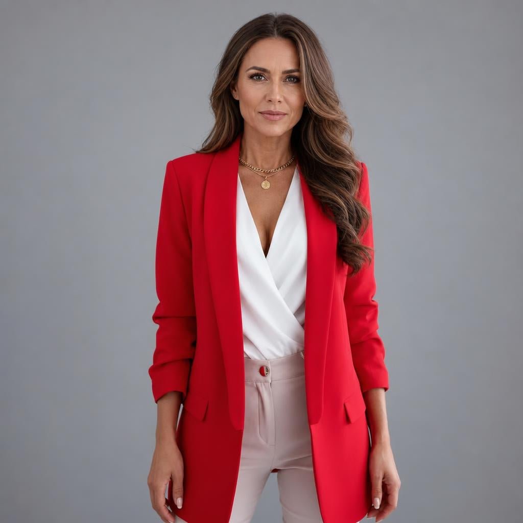 Womens Blazer with Shawl Lapel – Longline Open Front Design - We are MFEO