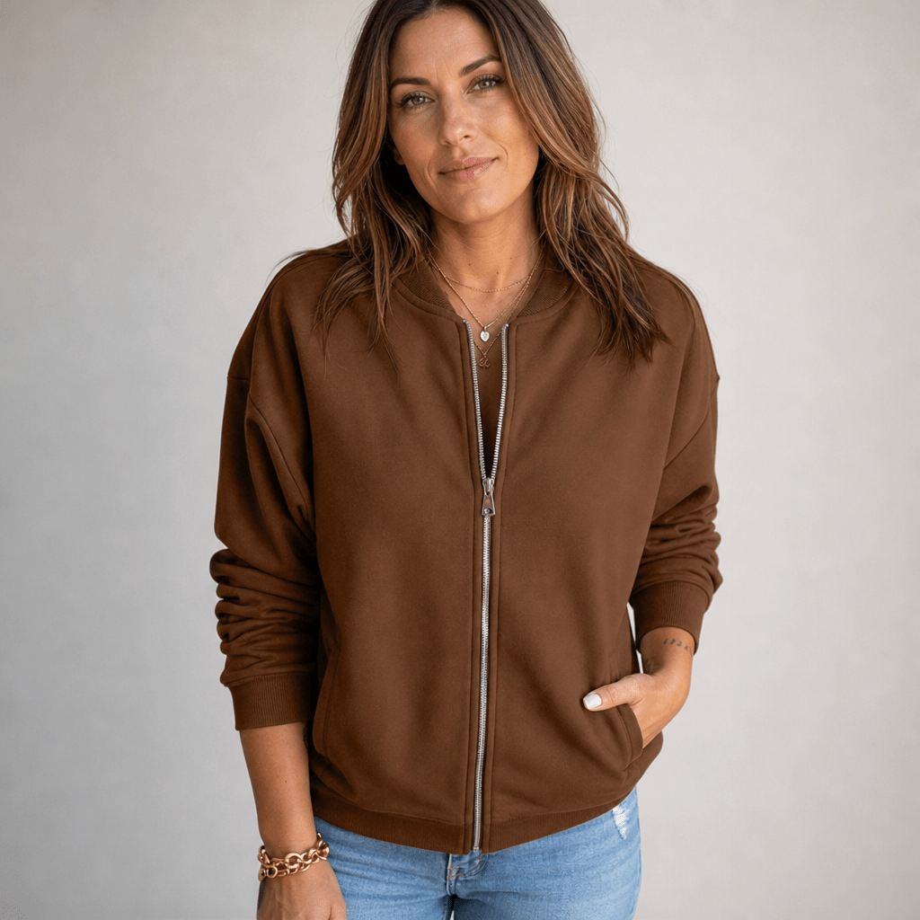 Women's Bomber Jacket with Pockets – Casual Zip-Up - We are MFEO