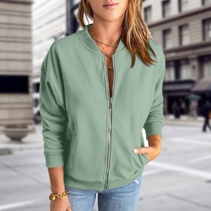 Women's Bomber Jacket with Pockets – Casual Zip-Up - We are MFEO