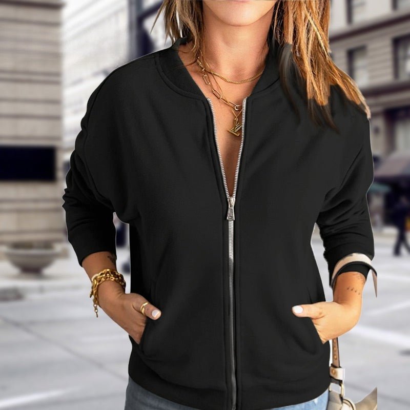 Women's Bomber Jacket with Pockets – Casual Zip-Up - We are MFEO