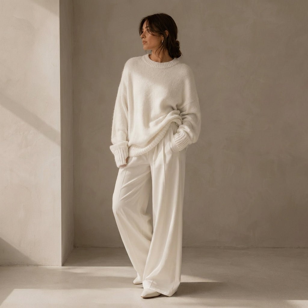 Women's Cashmere Sweater – Oversized Crew Neck for Autumn/Winter Comfort - We are MFEO