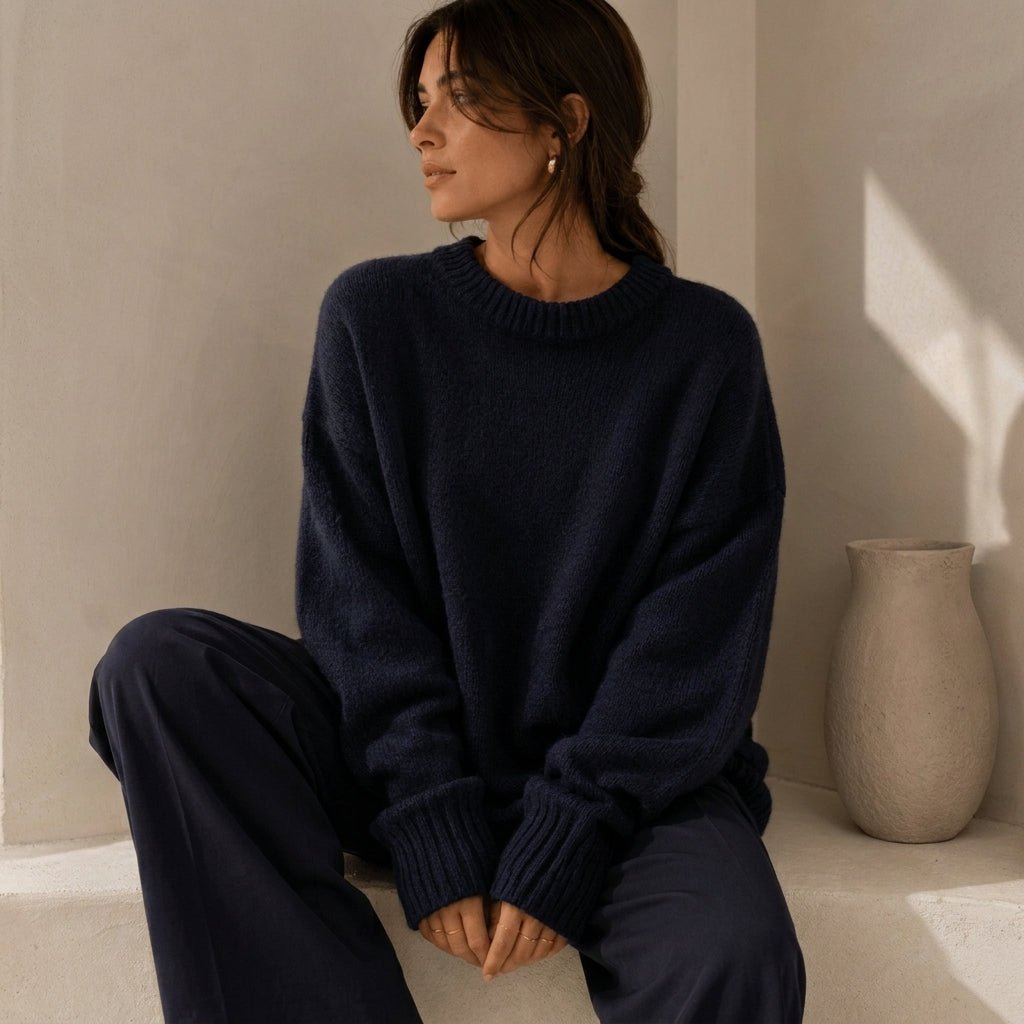 Women's Cashmere Sweater – Oversized Crew Neck for Autumn/Winter Comfort - We are MFEO