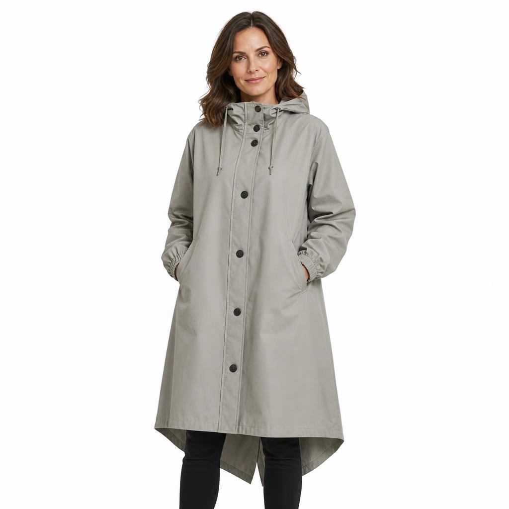 Women's Casual Jacket with Hood – Long, Button Front - We are MFEO