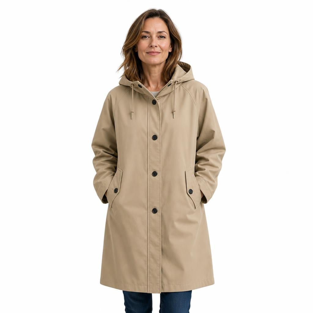Women's Casual Jacket with Hood – Long, Button Front - We are MFEO