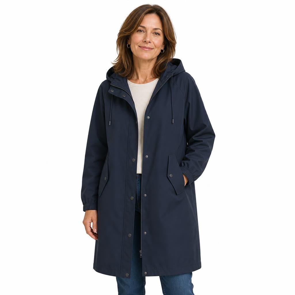 Women's Casual Jacket with Hood – Long, Button Front - We are MFEO
