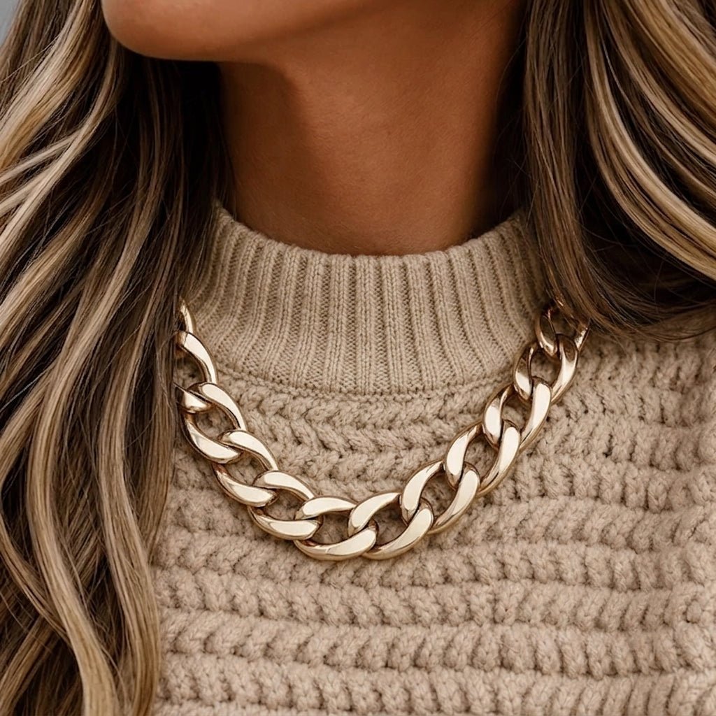 Women's Chunky Knit Jumper – Oversized Mock Neck for Winter - We are MFEO