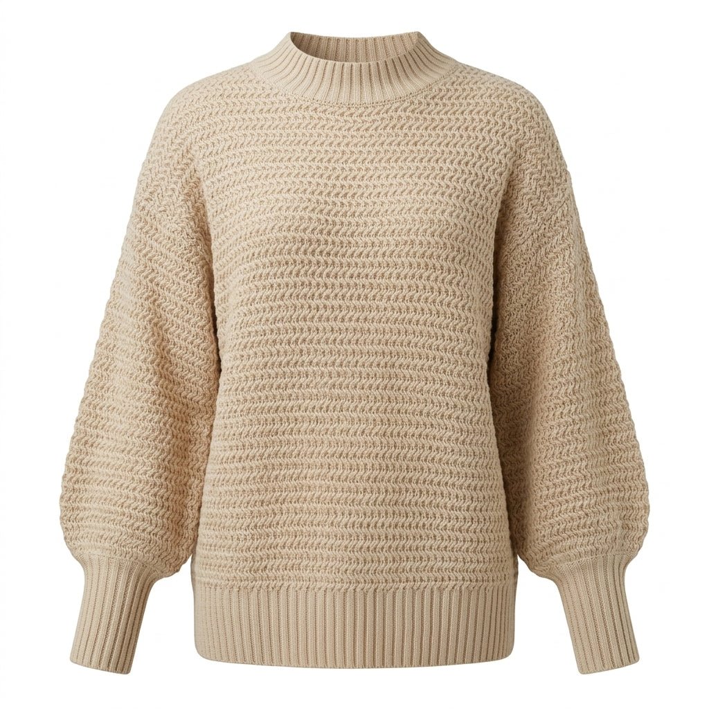 Women's Chunky Knit Jumper – Oversized Mock Neck for Winter - We are MFEO