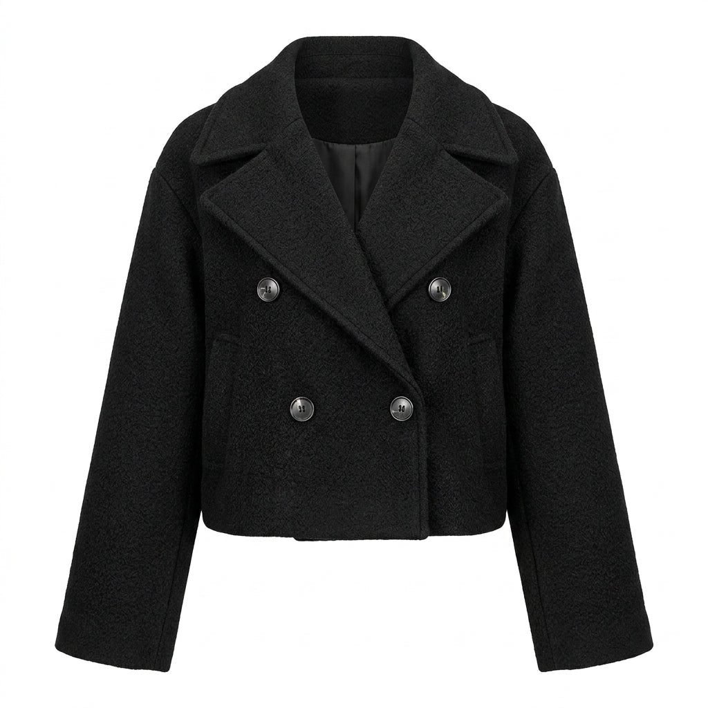 Women's Cropped Blazer – Double Breasted with Wide Lapel - We are MFEO