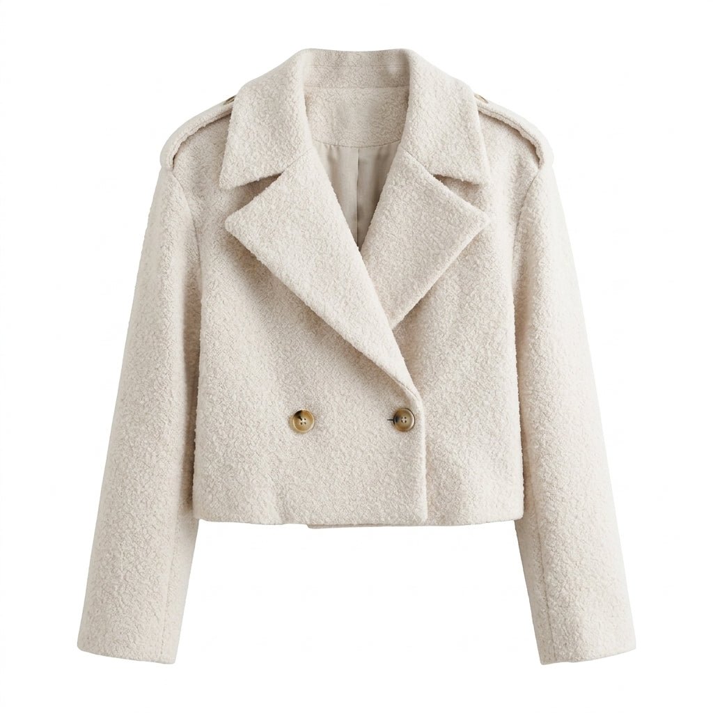 Women's Cropped Blazer – Double Breasted with Wide Lapel - We are MFEO