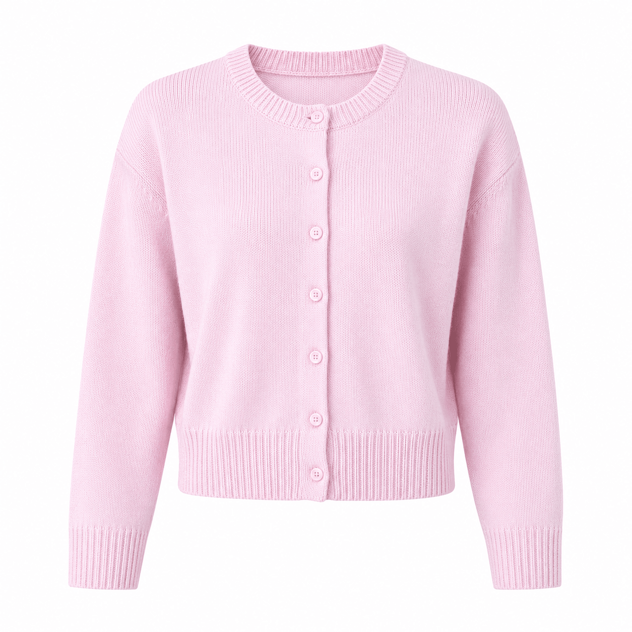 Women's Cropped Cardigan – Button - Up Knit with Ribbed Trim - We are MFEO