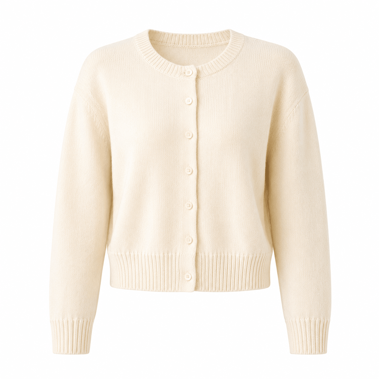 Women's Cropped Cardigan – Button - Up Knit with Ribbed Trim - We are MFEO