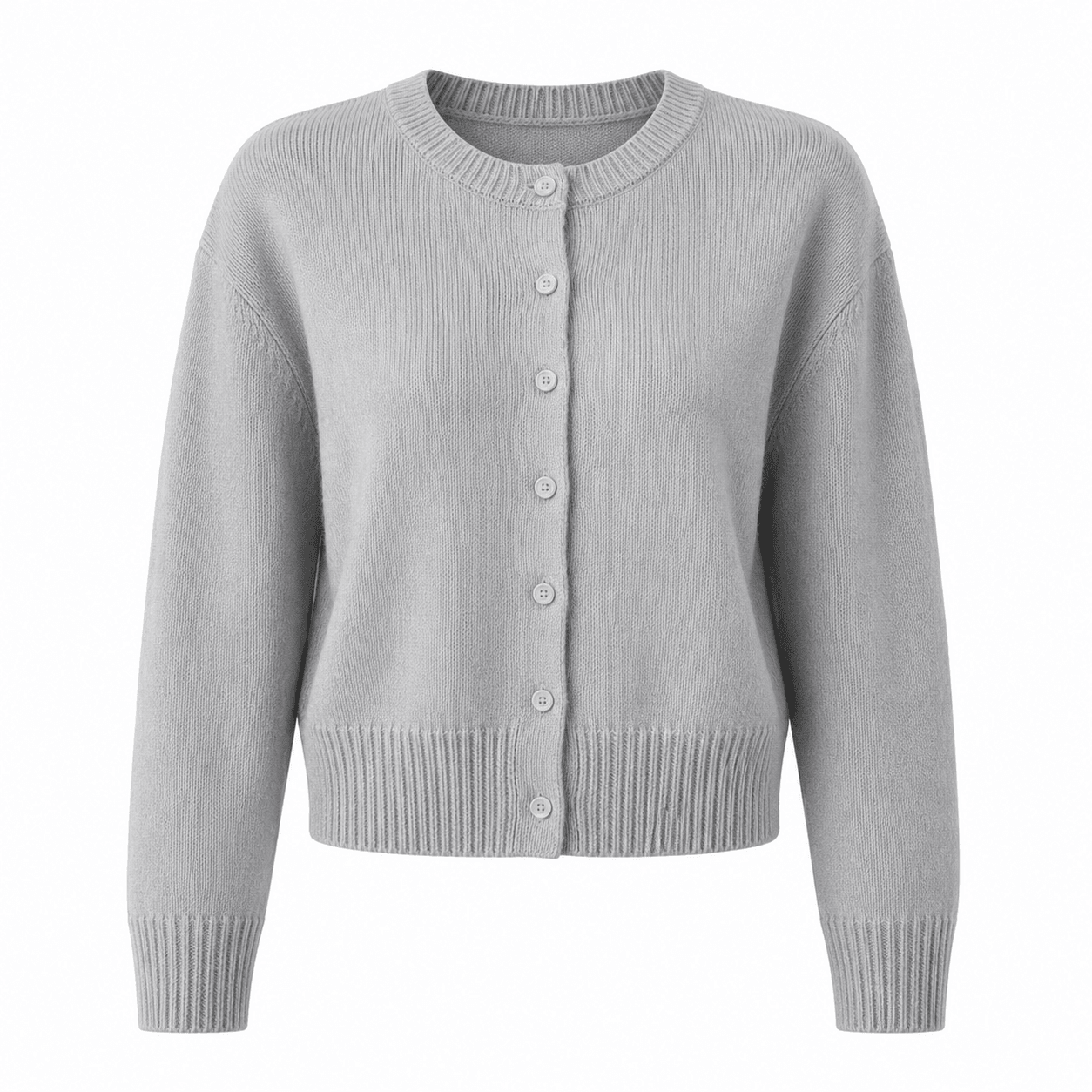 Women's Cropped Cardigan – Button - Up Knit with Ribbed Trim - We are MFEO
