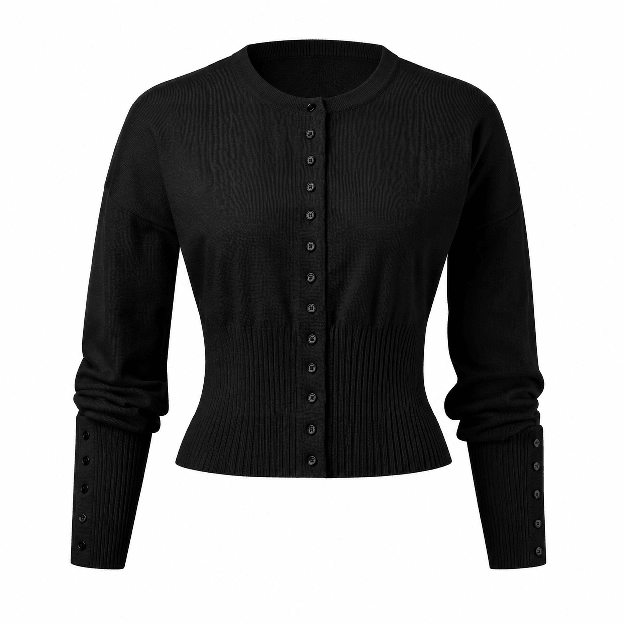 Women's Cropped Cardigan – Fitted Knit with Button Closure - We are MFEO