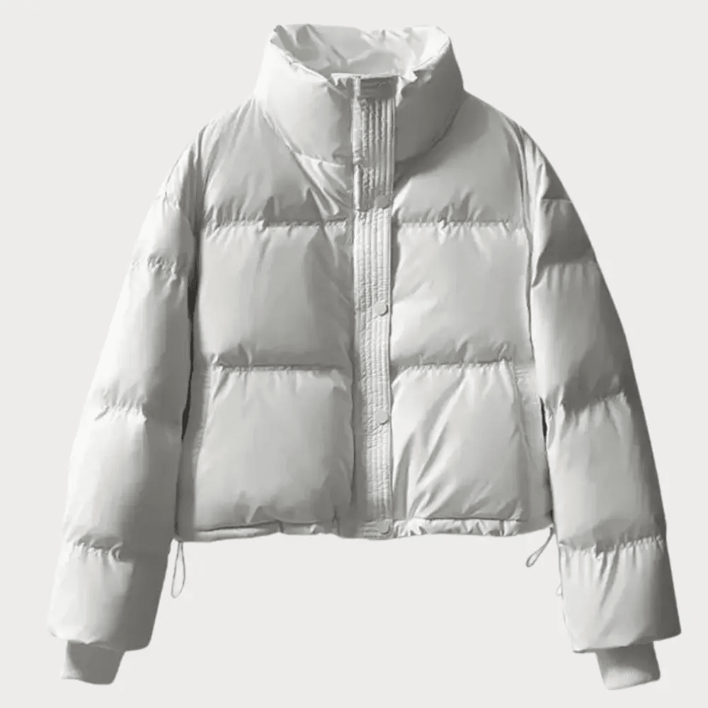 Women's Cropped Puffer Jacket – Quilted Design with Stand Collar - We are MFEO