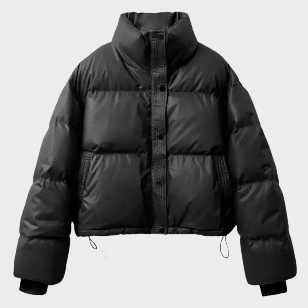 Women's Cropped Puffer Jacket – Quilted Design with Stand Collar - We are MFEO