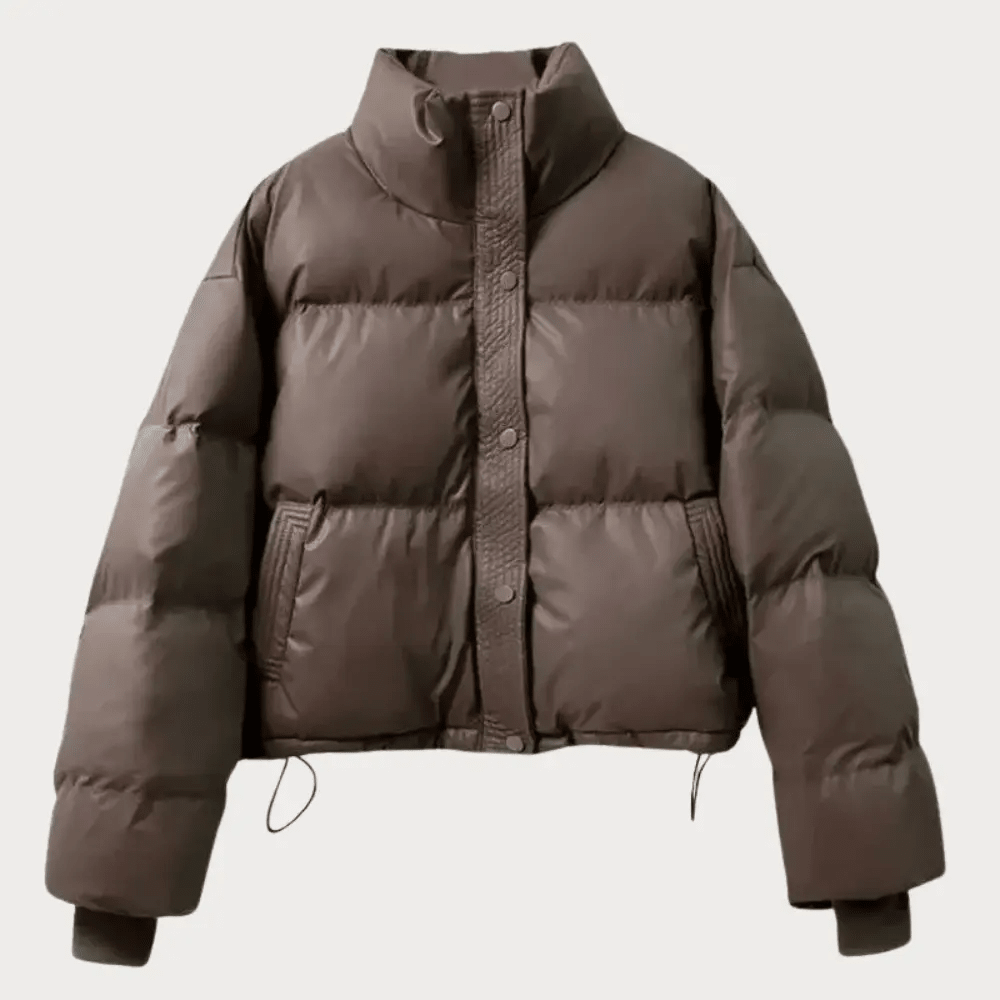 Women's Cropped Puffer Jacket – Quilted Design with Stand Collar - We are MFEO