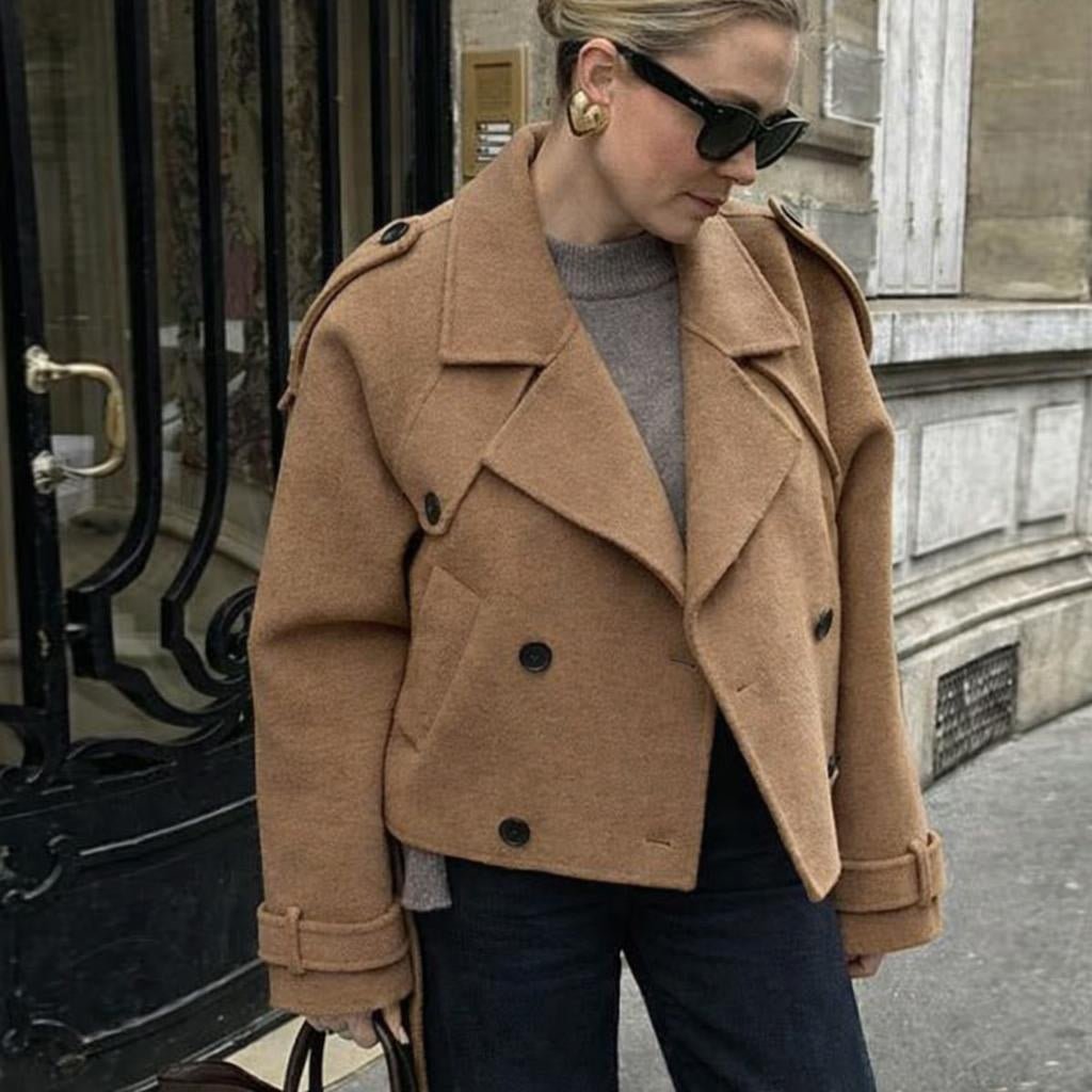 Women's Cropped Trench Coat – Double-Breasted - We are MFEO