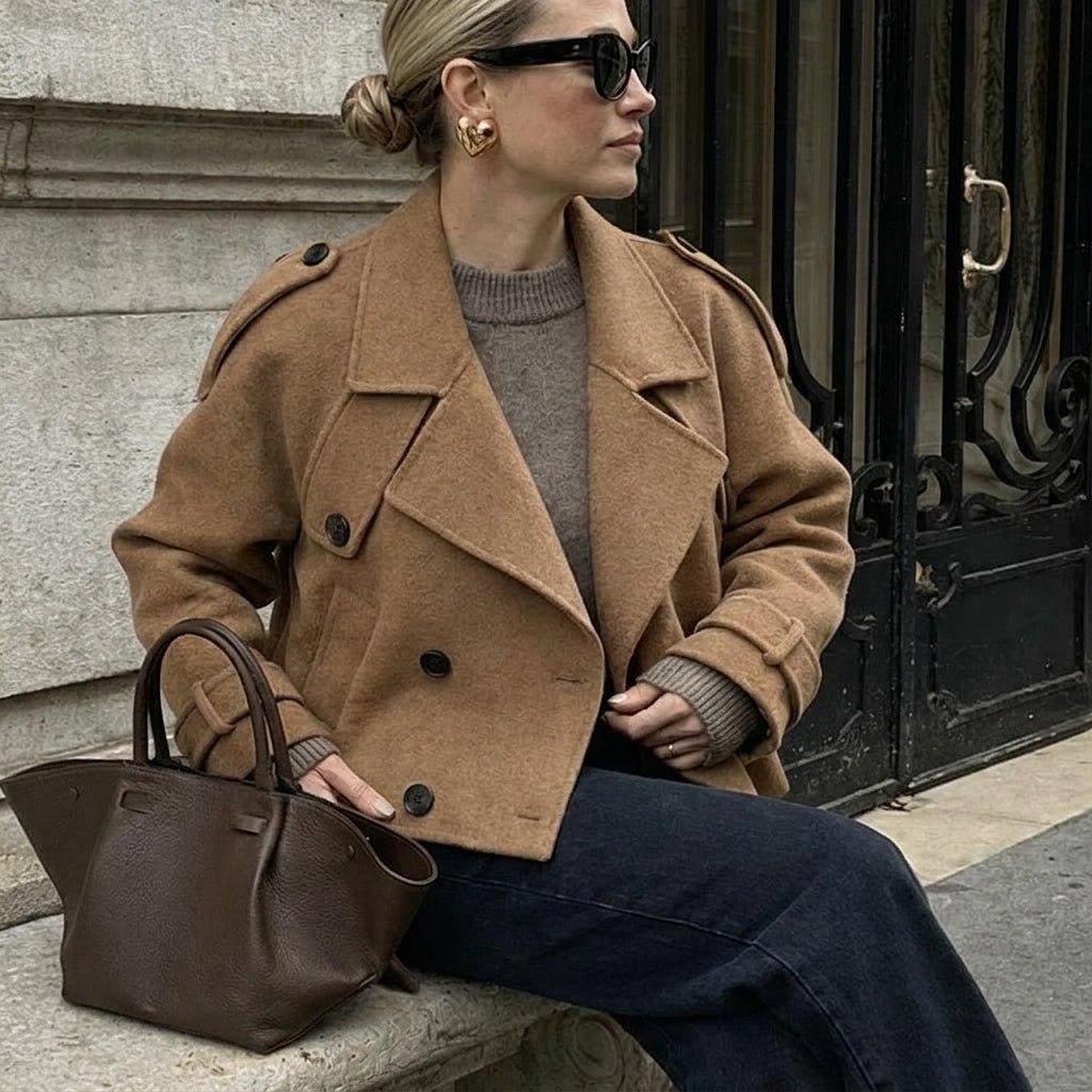Women's Cropped Trench Coat – Double-Breasted - We are MFEO