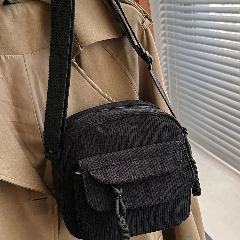 Women's Crossbody Bag with Zip Pocket – Small Ridged Texture - We are MFEO