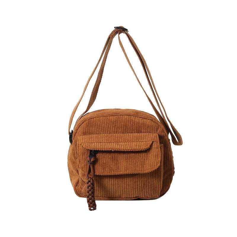 Women's Crossbody Bag with Zip Pocket – Small Ridged Texture - We are MFEO