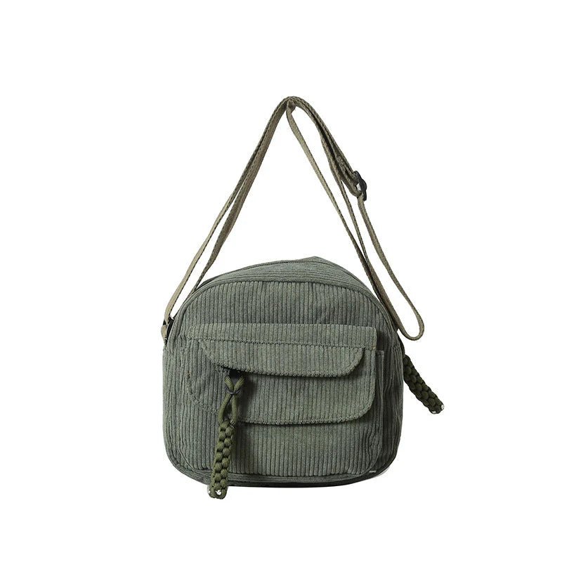 Women's Crossbody Bag with Zip Pocket – Small Ridged Texture - We are MFEO