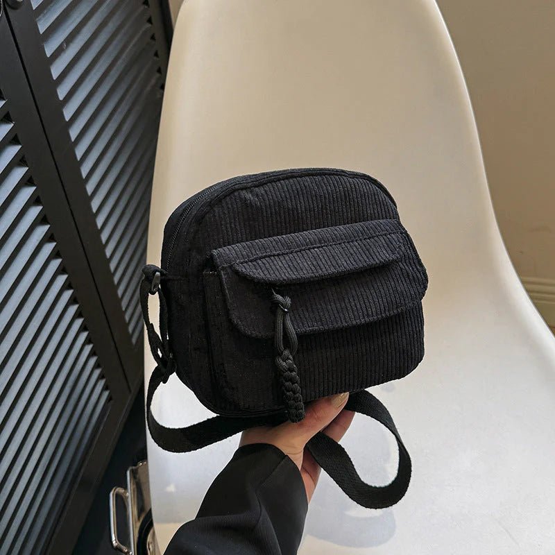 Women's Crossbody Bag with Zip Pocket – Small Ridged Texture - We are MFEO