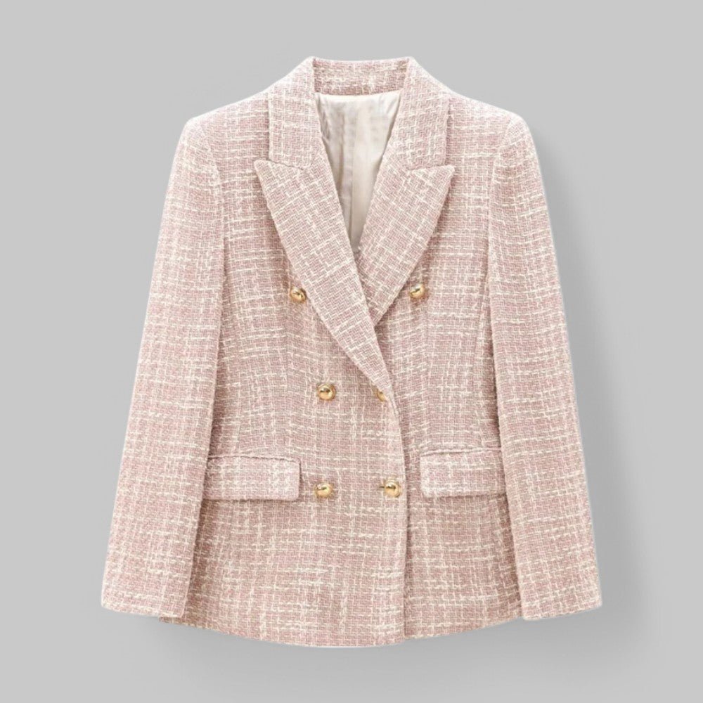 Women's Double-Breasted Blazer – Tailored Tweed for Business Casual and Day Events - We are MFEO