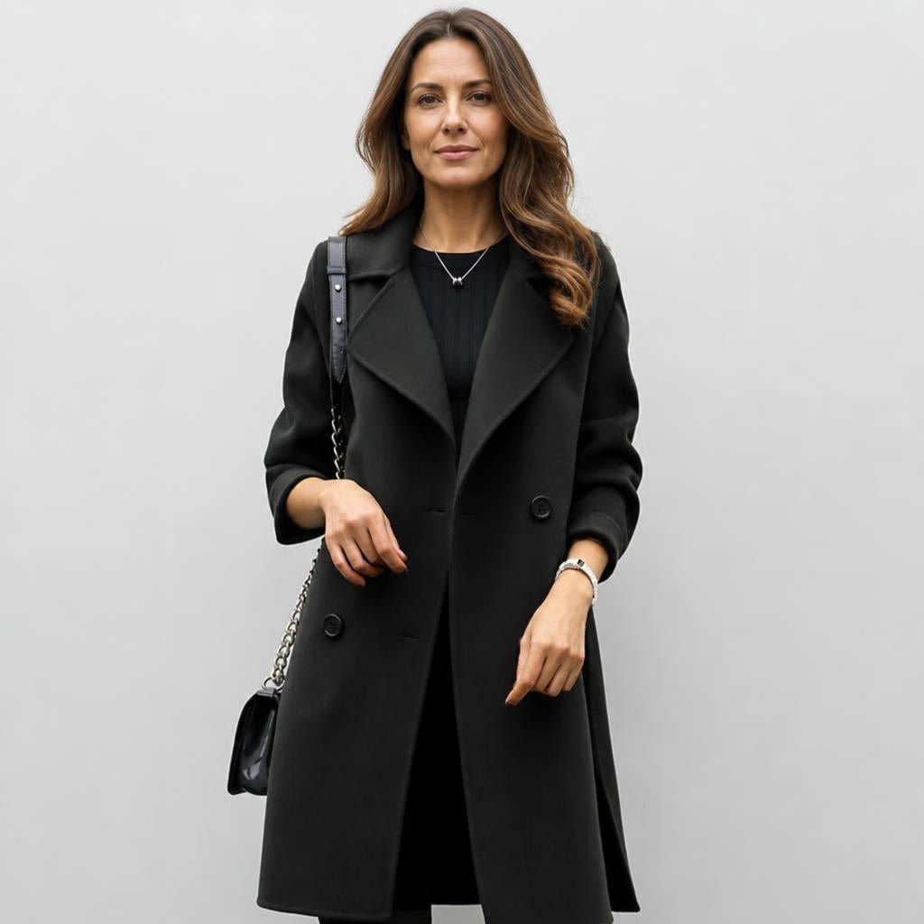 Women's Double-Breasted Trench Coat – Oversized Fit with Wide Lapel - We are MFEO