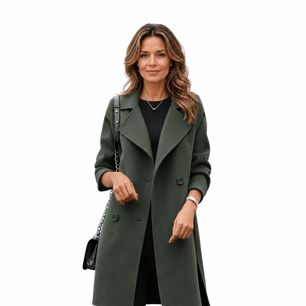 Women's Double-Breasted Trench Coat – Oversized Fit with Wide Lapel - We are MFEO