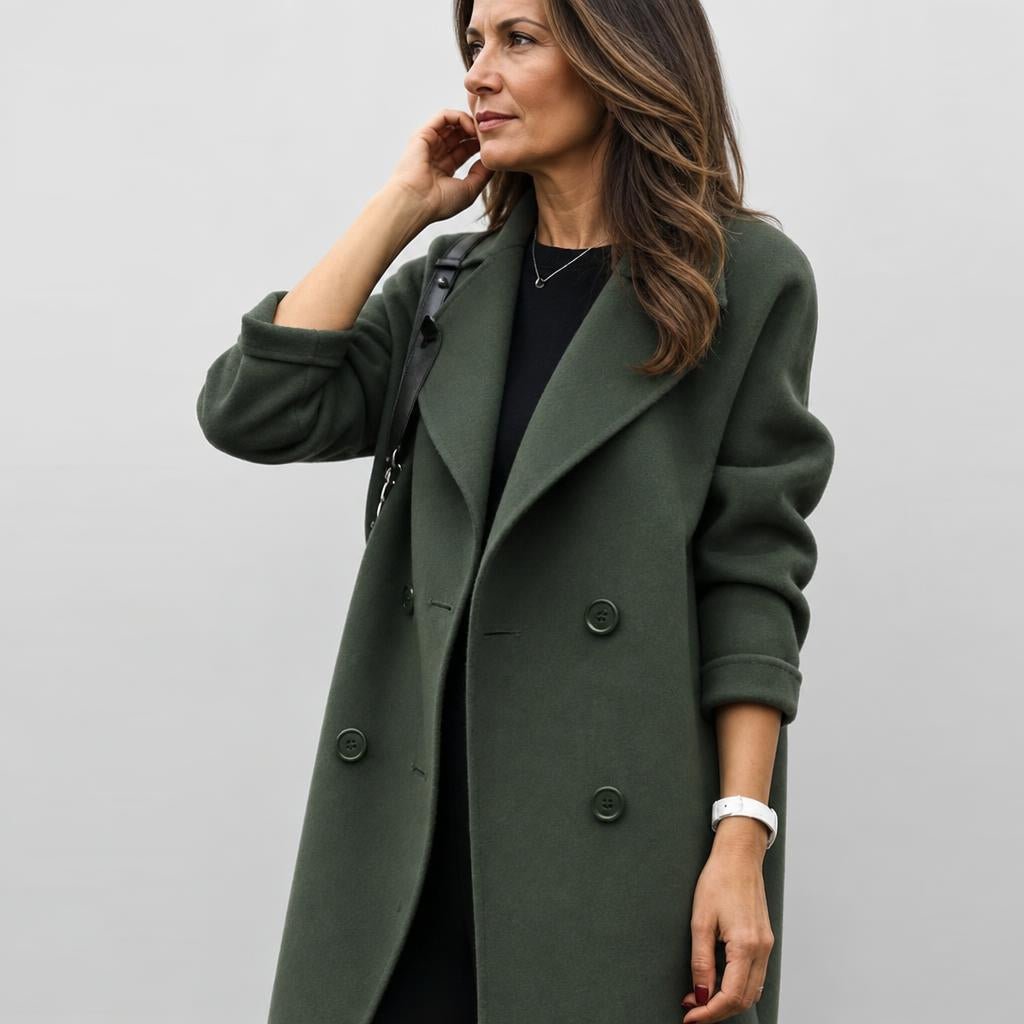 Women's Double-Breasted Trench Coat – Oversized Fit with Wide Lapel - We are MFEO