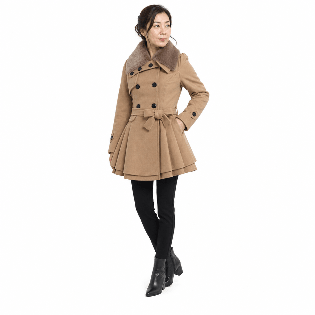 Women's Faux Fur Coat – Waist Tie Short Dress Design - We are MFEO
