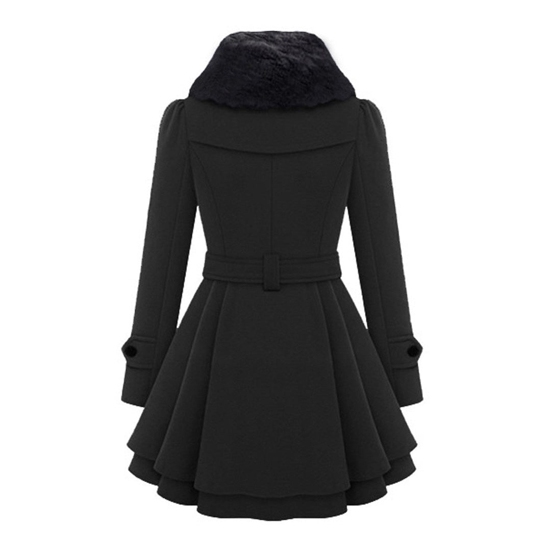 Women's Faux Fur Coat – Waist Tie Short Dress Design - We are MFEO