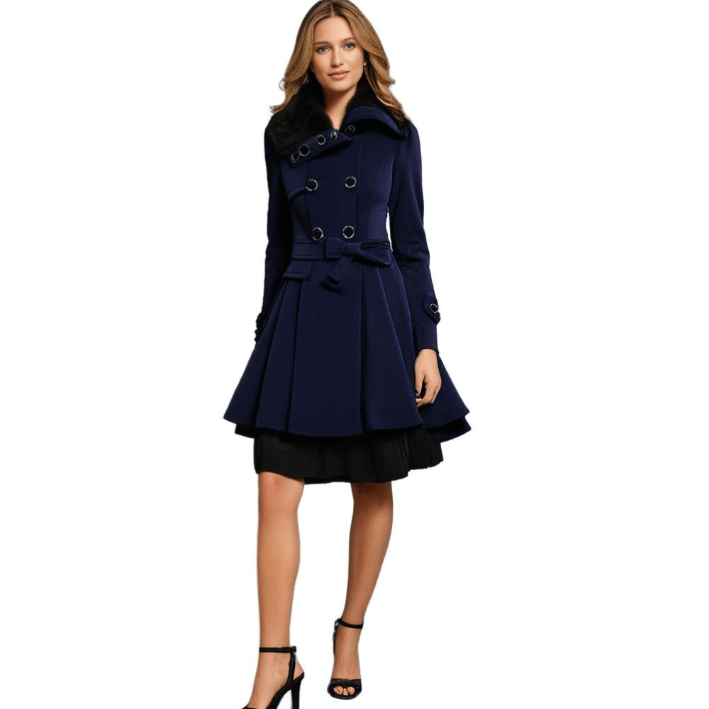 Women's Faux Fur Coat – Waist Tie Short Dress Design - We are MFEO