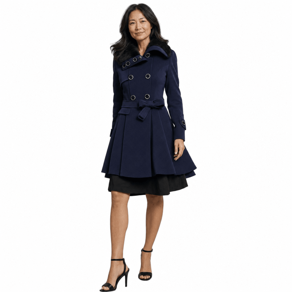Women's Faux Fur Coat – Waist Tie Short Dress Design - We are MFEO