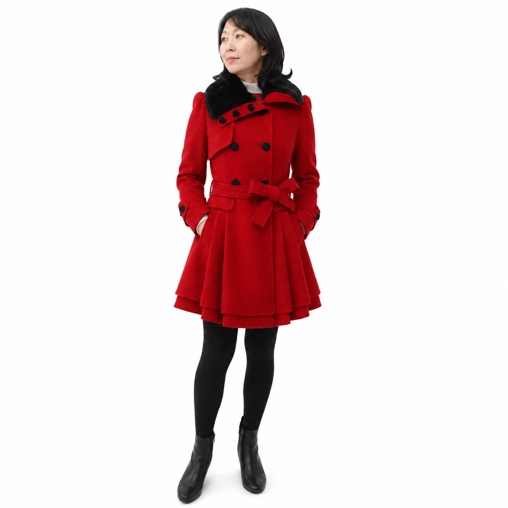 Women's Faux Fur Coat – Waist Tie Short Dress Design - We are MFEO