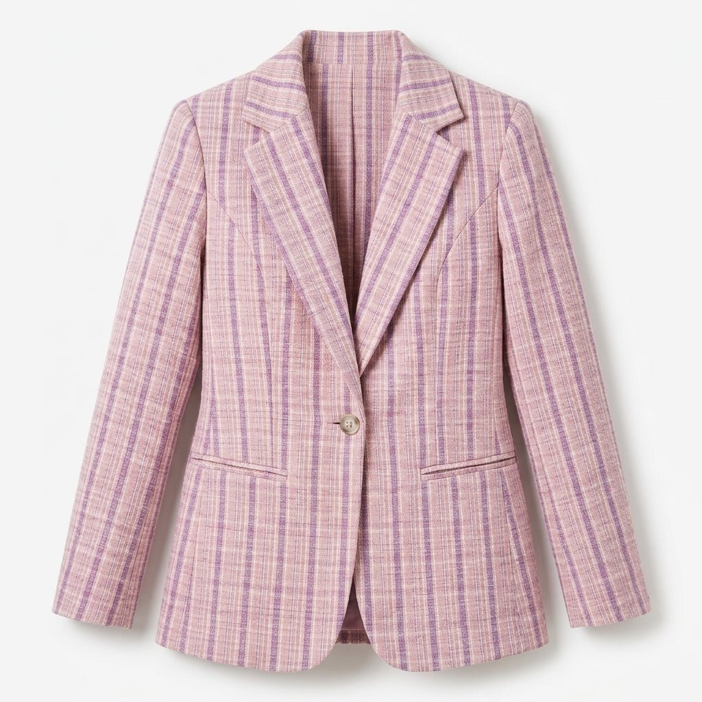 Women's Fitted Tailored Blazer – Plaid Design - We are MFEO